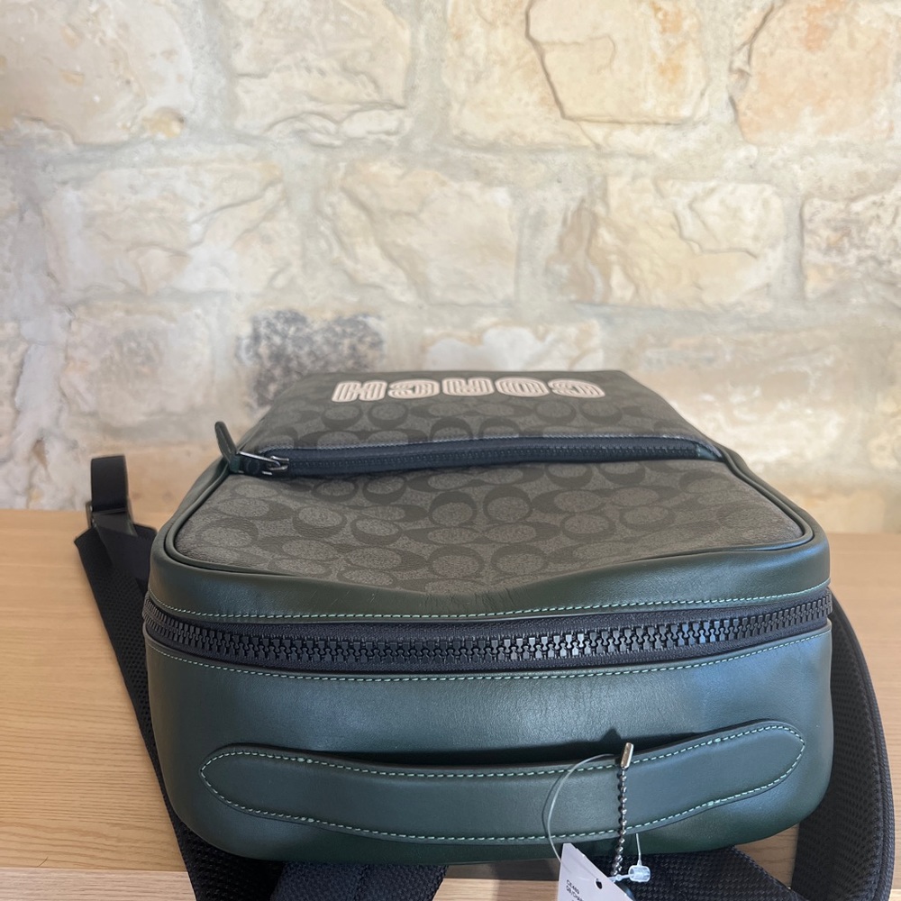 Coach Westway Signature Coach backpack NWT Authentic Amazon green - Picture 5 of 10